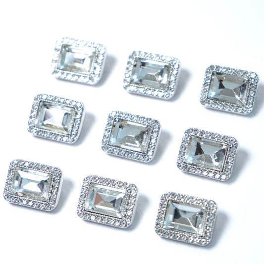 Rhinestone Baguette Button 204-19