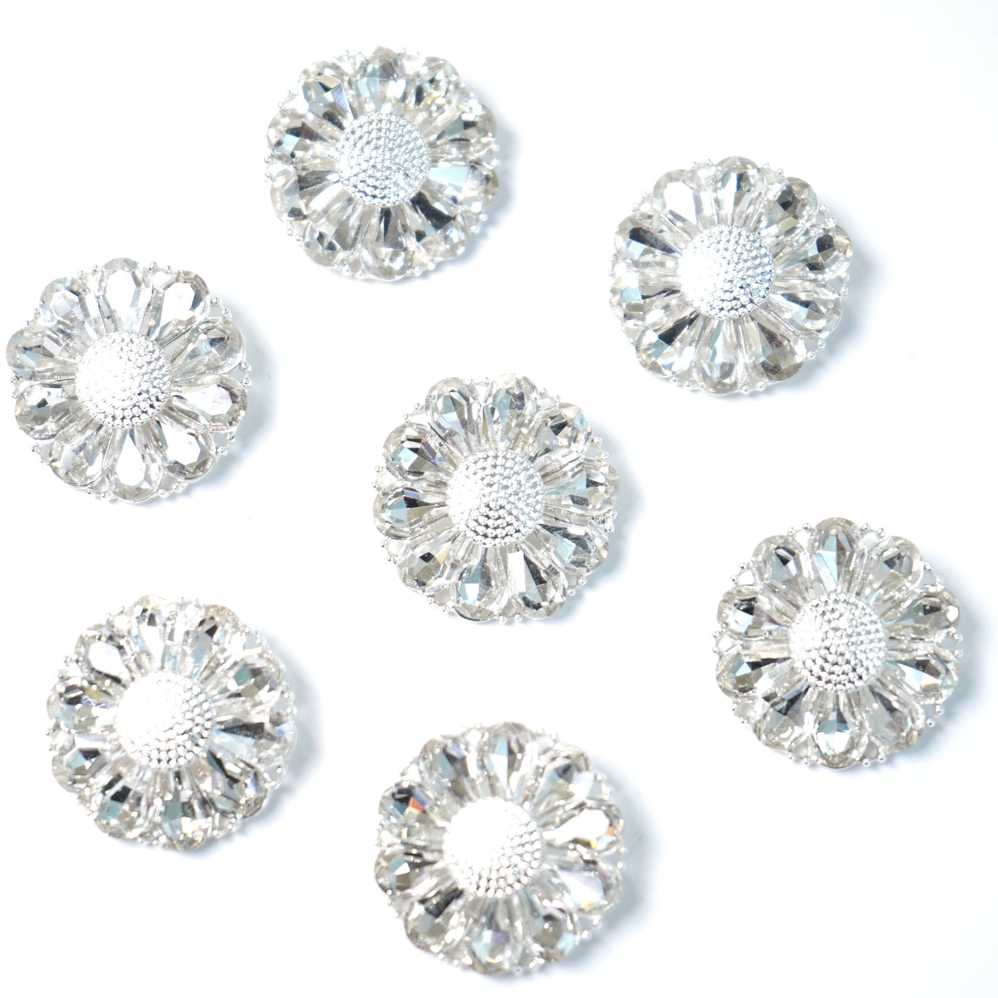 Rhinestone Clear Flower Button 204-27