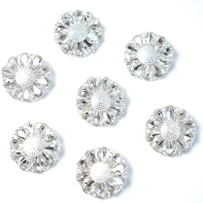 Rhinestone Clear Flower Button 204-27