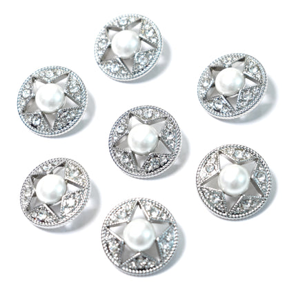 Rhinestone Pearl Button 204-09
