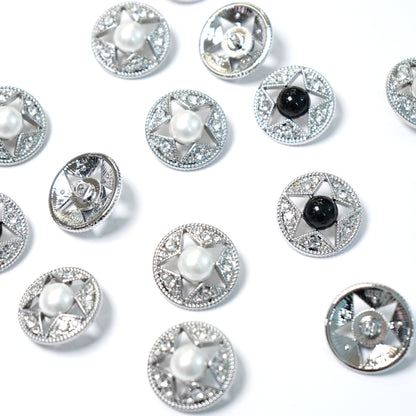 Rhinestone Pearl Button 204-09