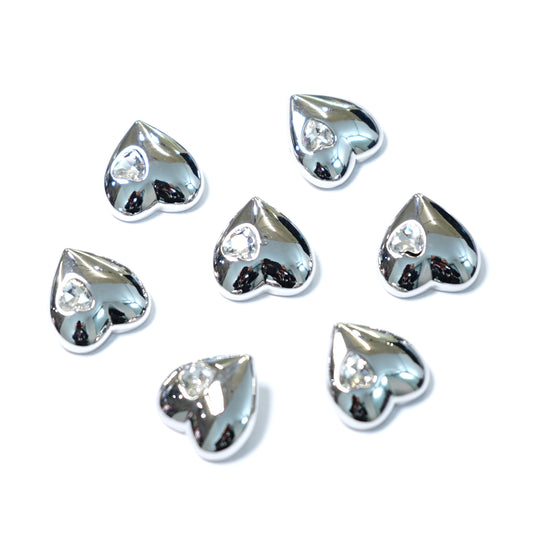 Rhinestone Metal Heart Button 204-06