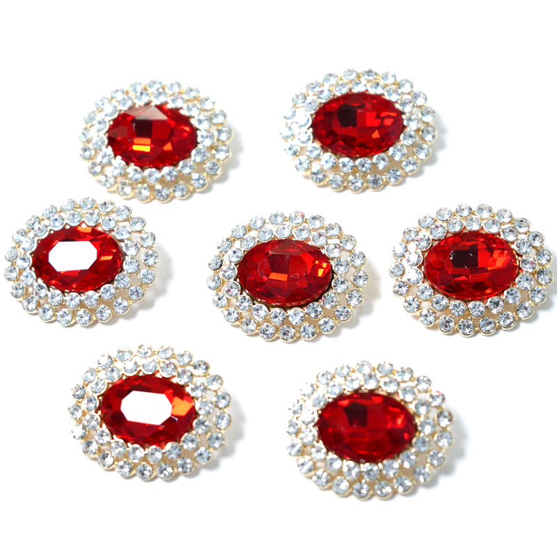 Rhinestone Oval Button 204-05