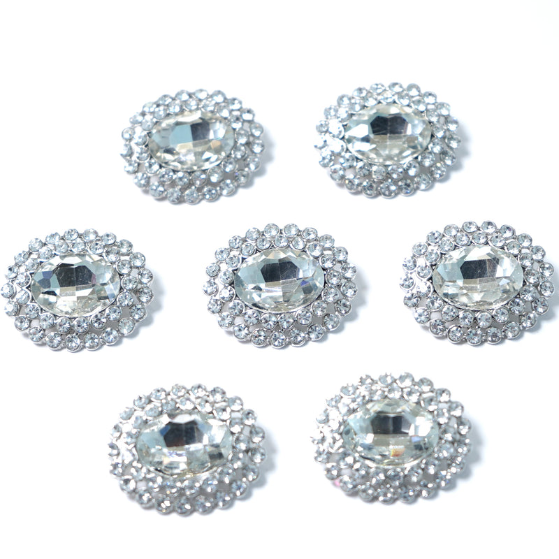 Rhinestone Oval Button 204-05