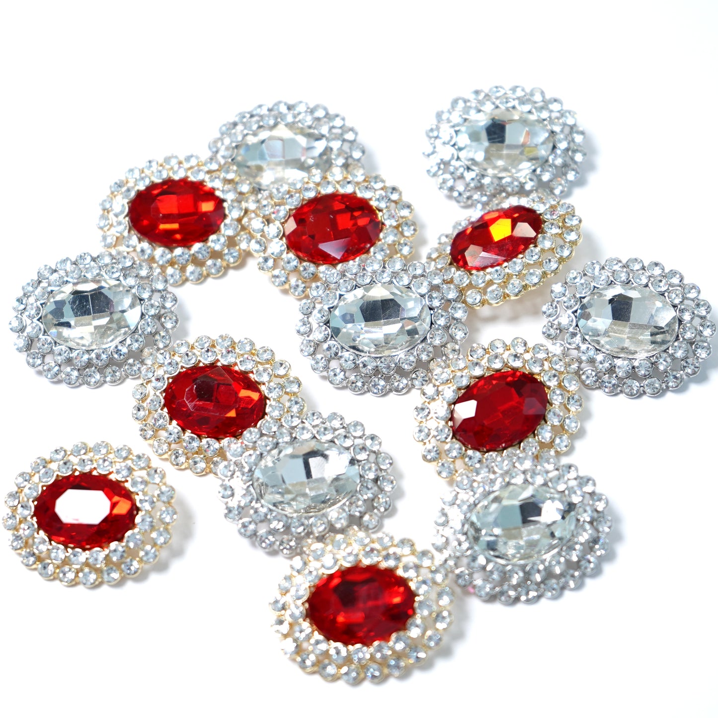 Rhinestone Oval Button 204-05