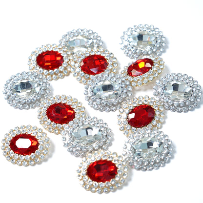 Rhinestone Oval Button 204-05
