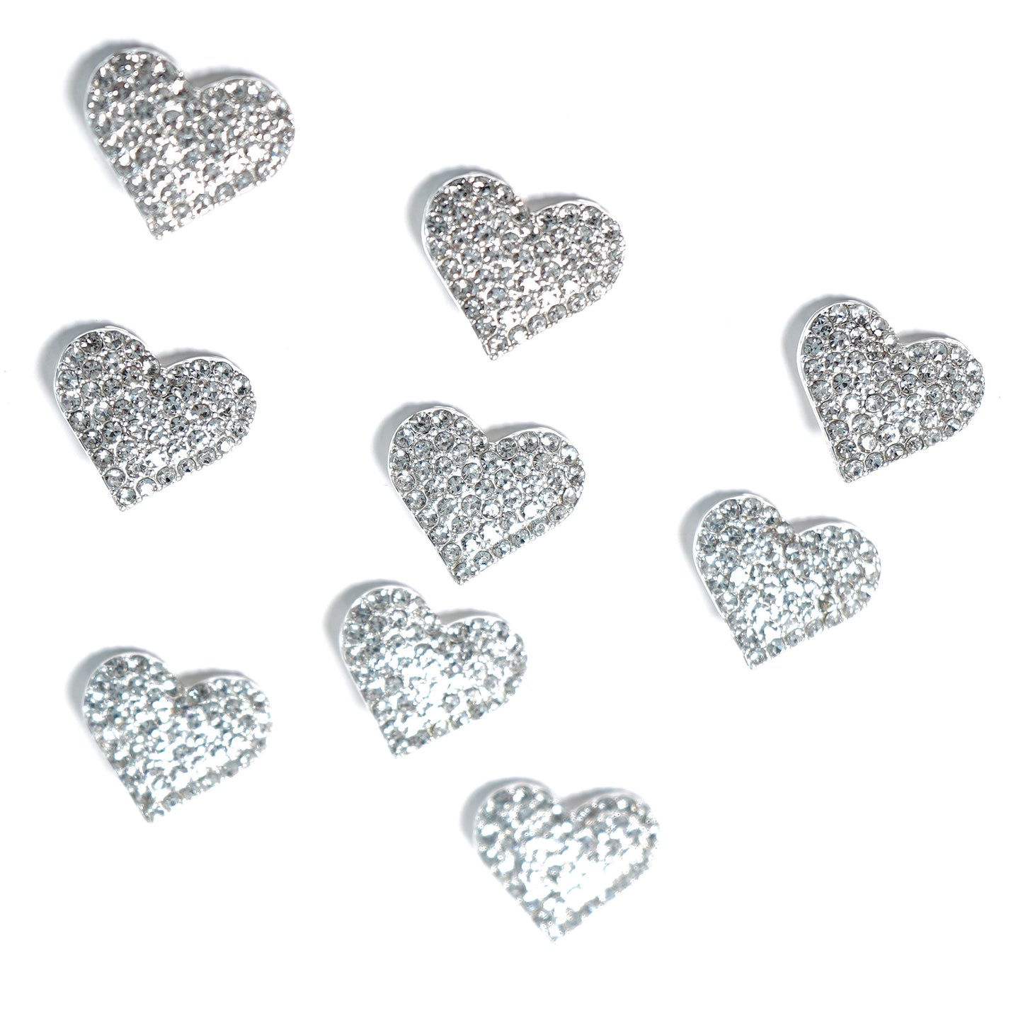 Rhinestone Flat Heart Button 204-13