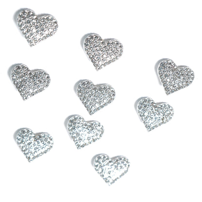 Rhinestone Flat Heart Button 204-13