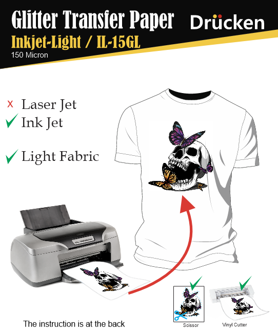 Glitter Transfer Paper / Inkjet - Light / IL-15GL / 150 Micron