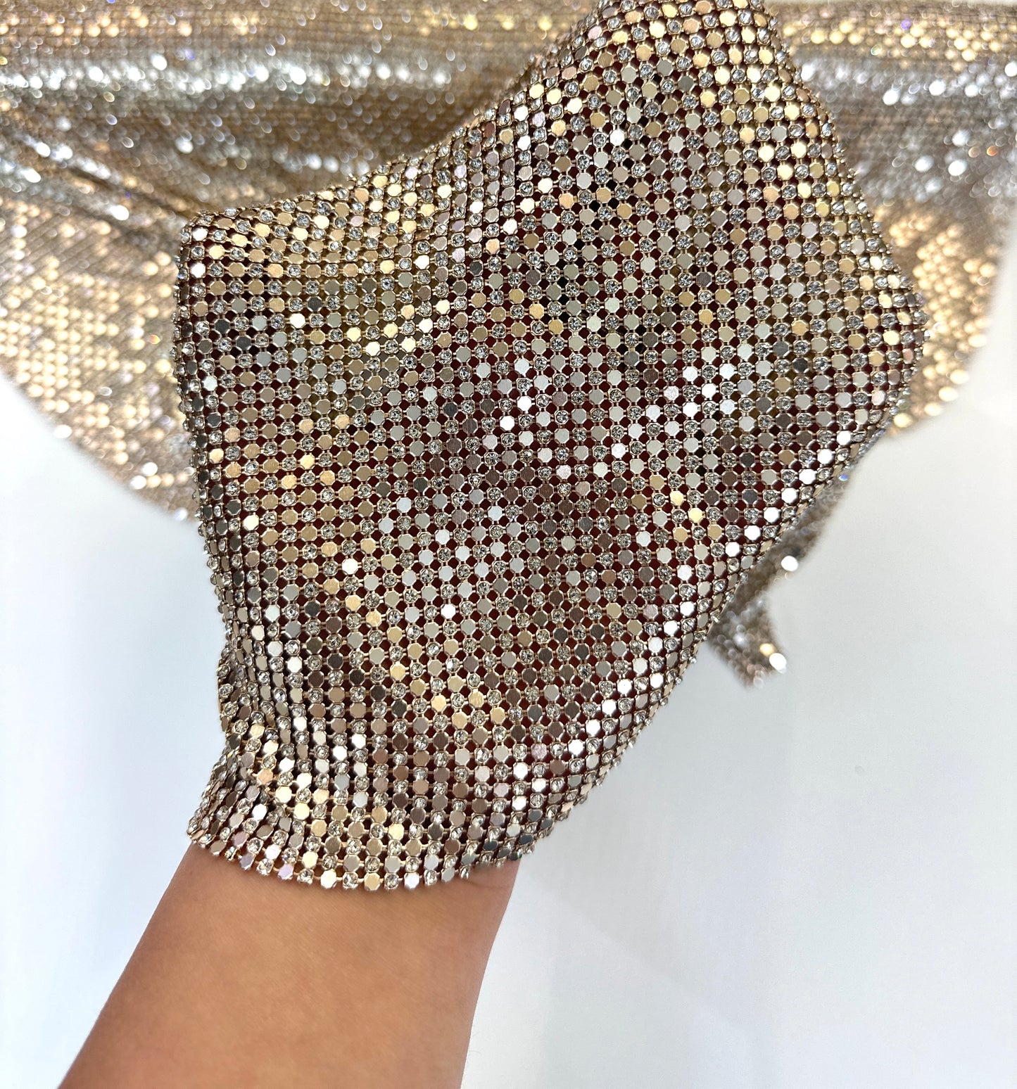 NEW Solid-silver + Rhinestones Chainmail