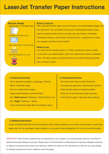 Transfer Paper / Laser Jet - Light / LL-15E / 150 Micron