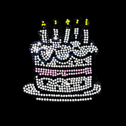 NEW** Birthday Cake  Hot-fix Rhinestone Patch  264629