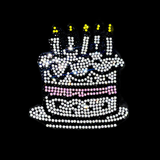 NEW** Birthday Cake  Hot-fix Rhinestone Patch  264629
