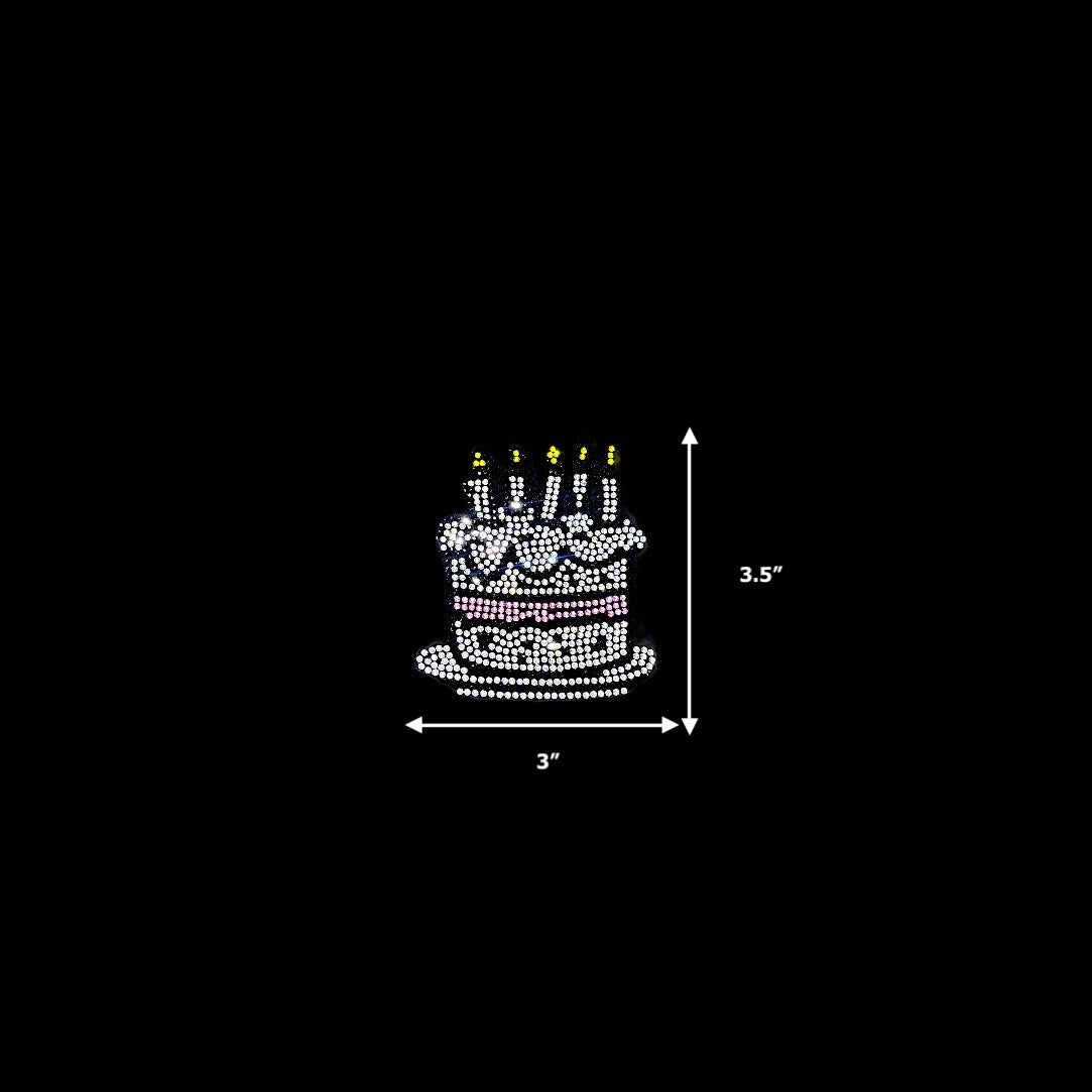 NEW** Birthday Cake  Hot-fix Rhinestone Patch  264629
