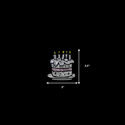 NEW** Birthday Cake  Hot-fix Rhinestone Patch  264629