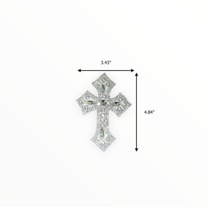 NEW** Crystal Cross Hot-fix Rhinestone Patch 2419