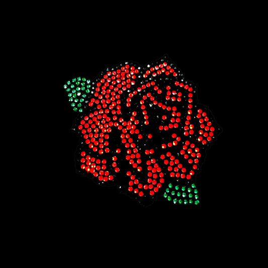 NEW** Single Rose  Hot-fix Rhinestone Patch  264628