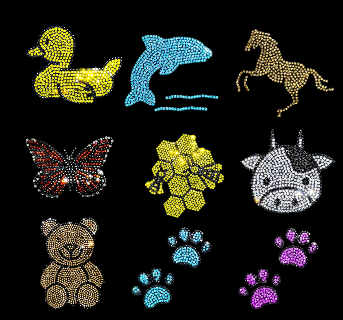 NEW** Animal Figures Hot-fix Rhinestone Patch 264625