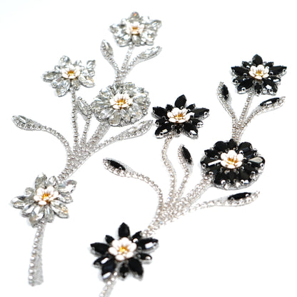 Rhinestone Flower iron on Patch  2406