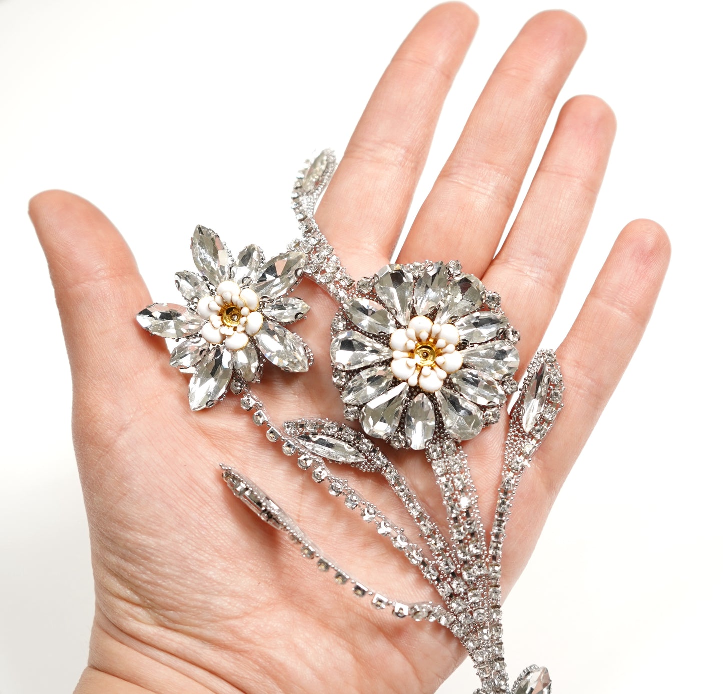 Rhinestone Flower iron on Patch  2406