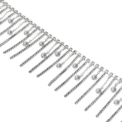 Rhinestone Pearl Fringe Trim by yard  C040-10Y