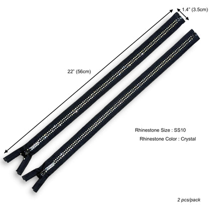 Rhinestone Zipper Circle 22 inch (56cm) SS10 1 units/pack