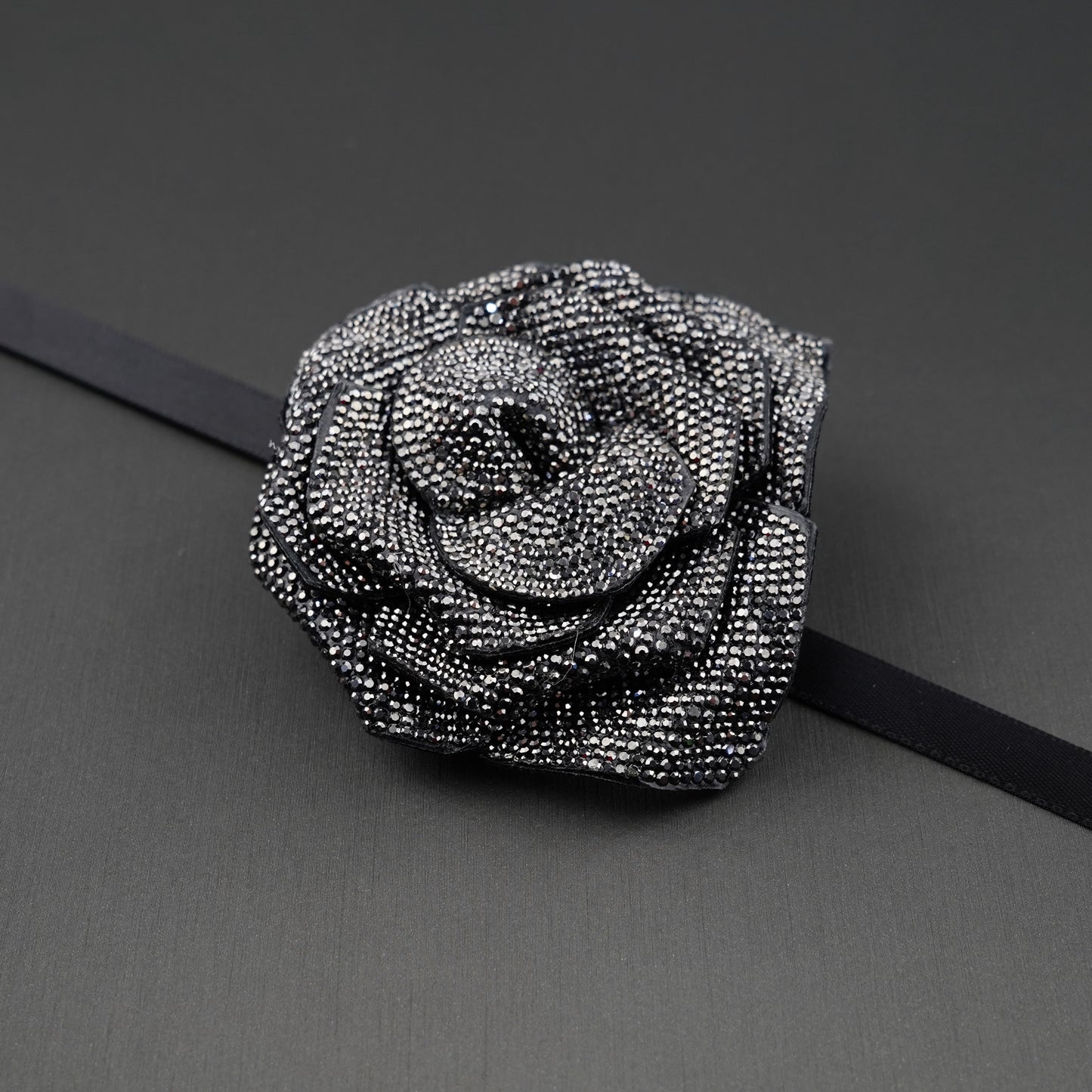 Rose Rhinestone Patch with ribbon- Belt-Chocker-Hair band- Shoe