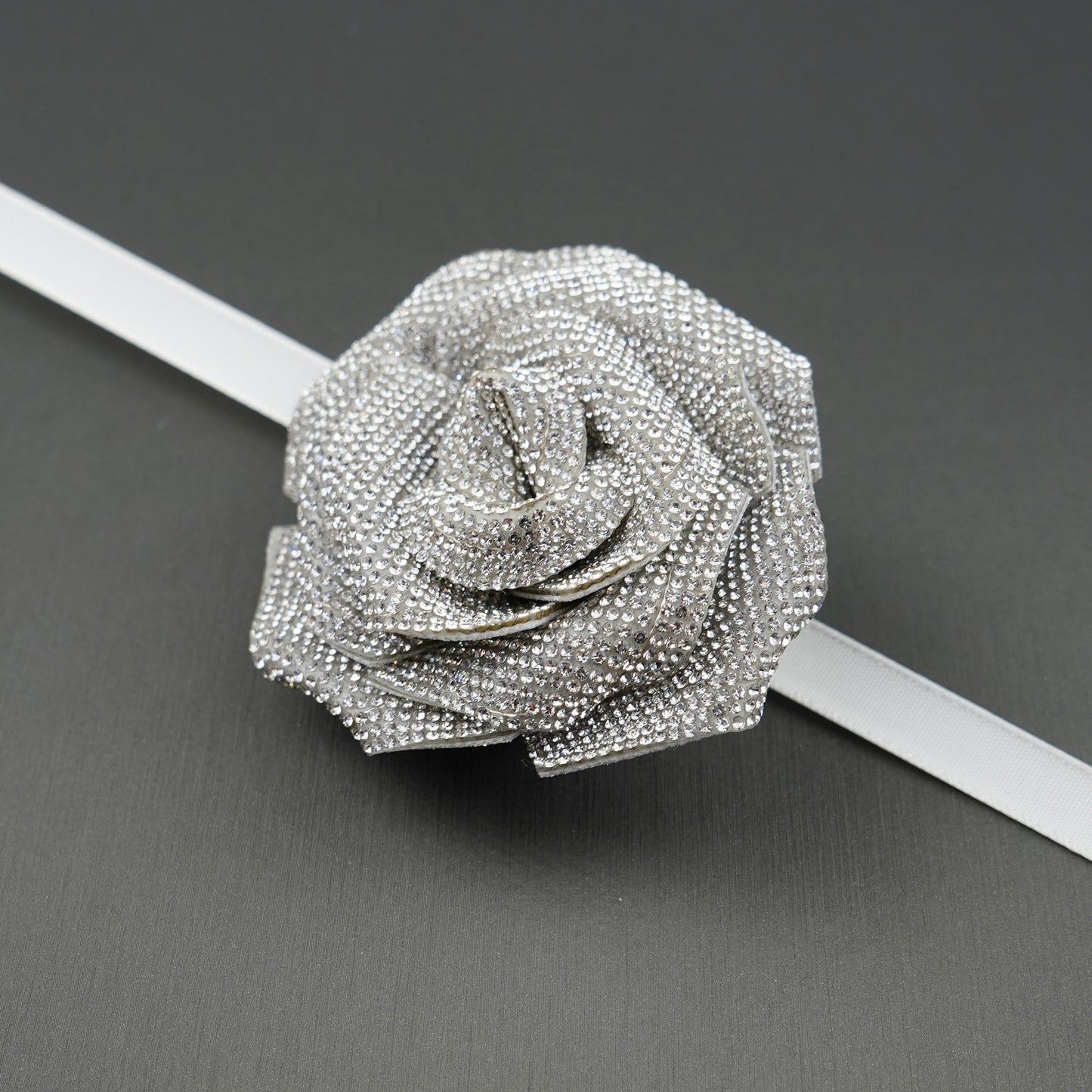 Rose Rhinestone Patch with ribbon- Belt-Chocker-Hair band- Shoe