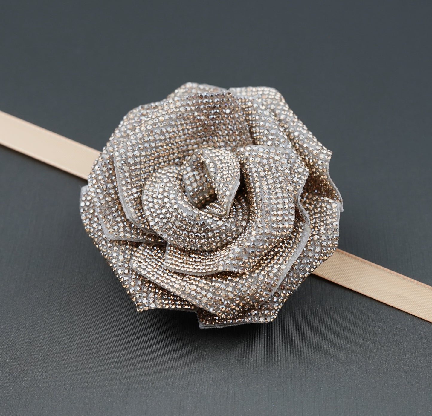 Rose Rhinestone Patch with ribbon- Belt-Chocker-Hair band- Shoe