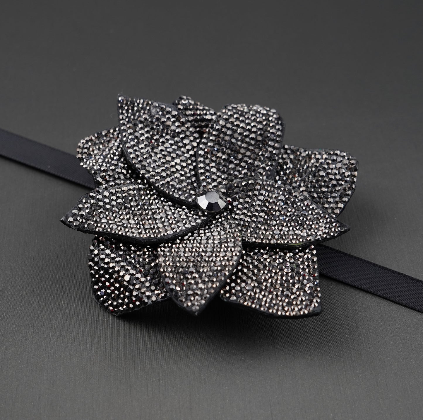 Rose Rhinestone Patch with ribbon- Belt-Chocker-Hair band- Shoe