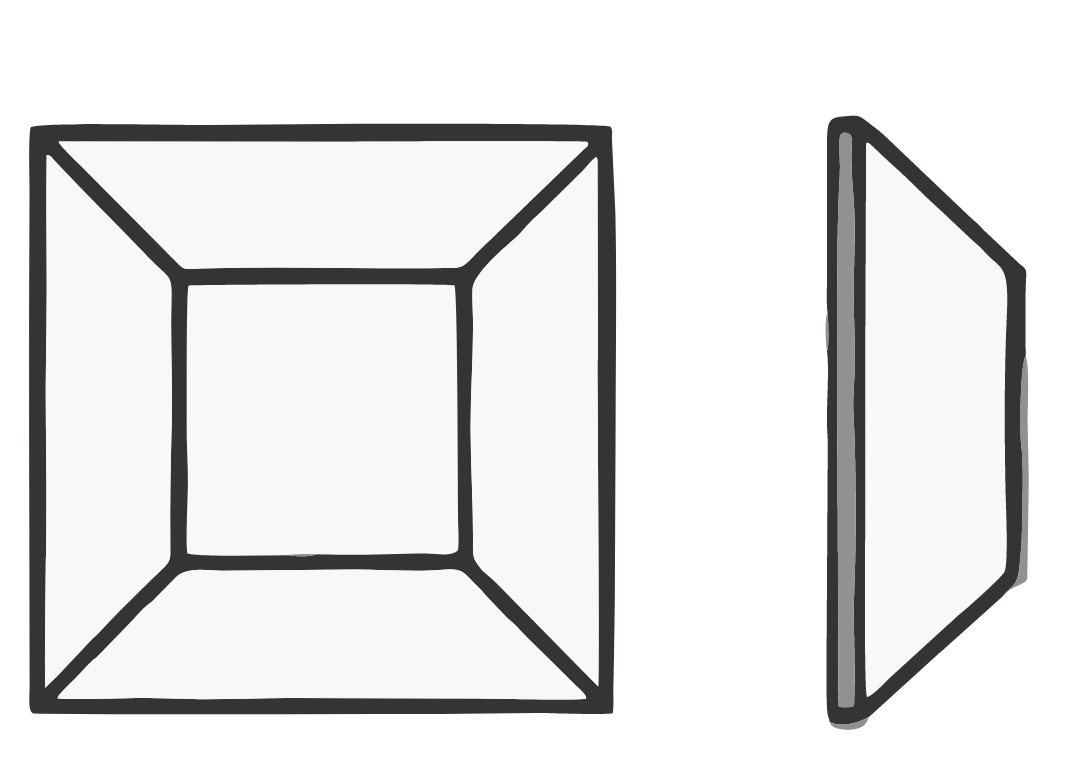 Square shape Rhinestone 4x4mm NON Hot-fix Mini Bag 2311