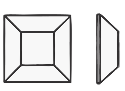 Square shape Rhinestone 4x4mm NON Hot-fix Mini Bag 2311