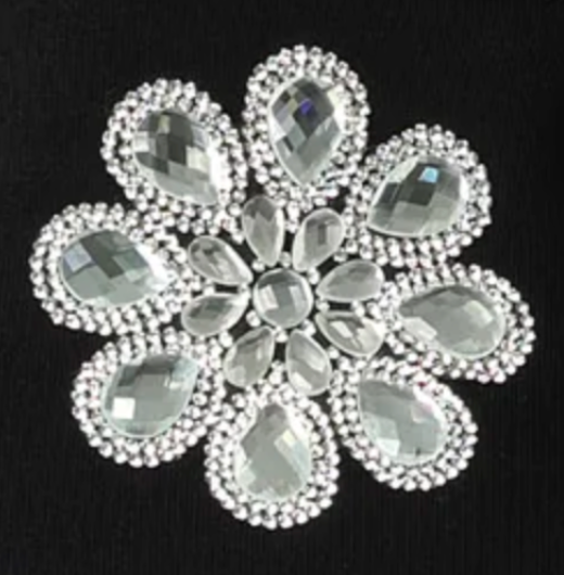 Giant stones Rhinestone Patch 3 Inch W