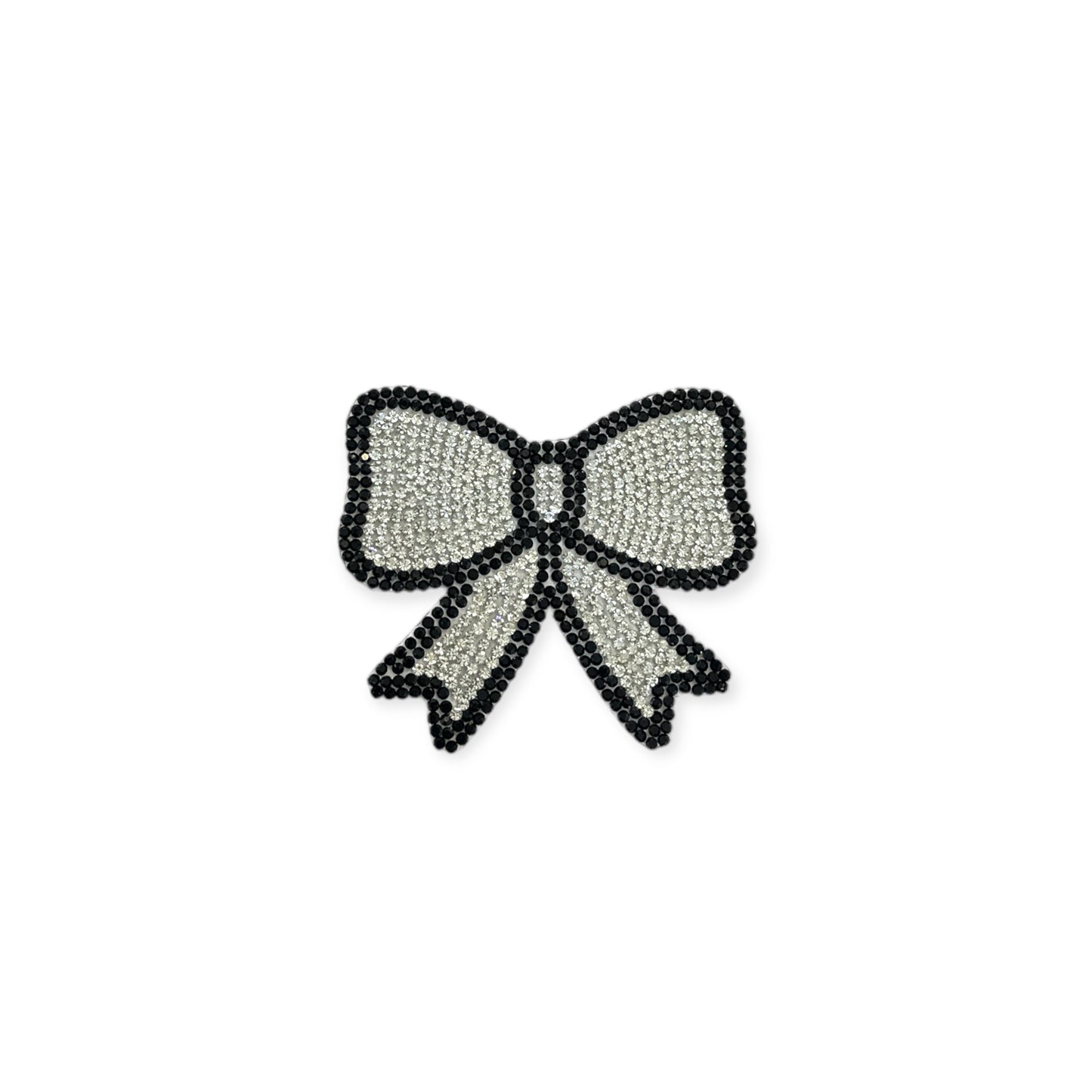 Two-tone Bow Hot-fix Rhinestone Patch 2202