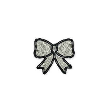 Two-tone Bow Hot-fix Rhinestone Patch 2202
