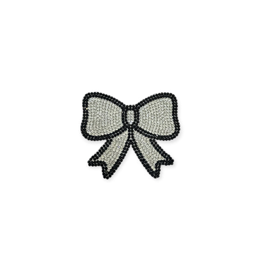 Two-tone Bow Hot-fix Rhinestone Patch 2202