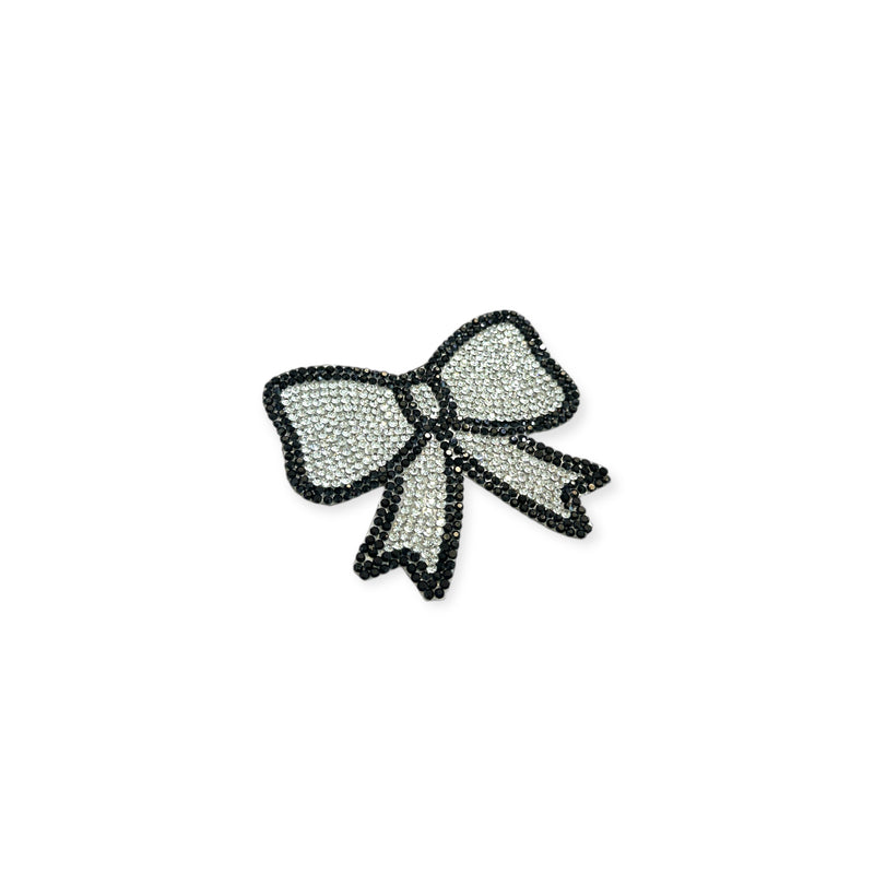 Two-tone Bow Hot-fix Rhinestone Patch 2202