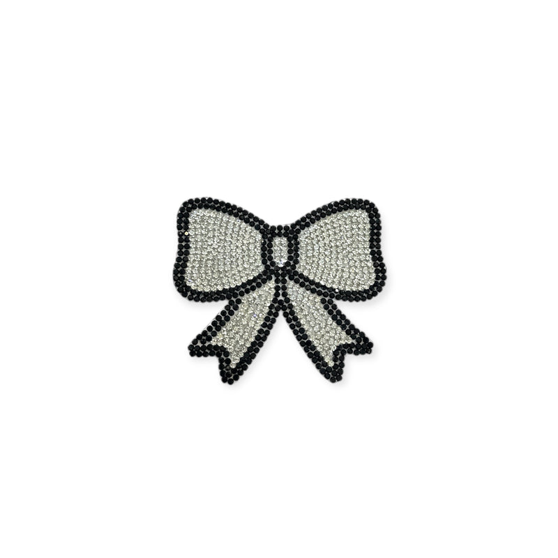 Two-tone Bow Hot-fix Rhinestone Patch 2202