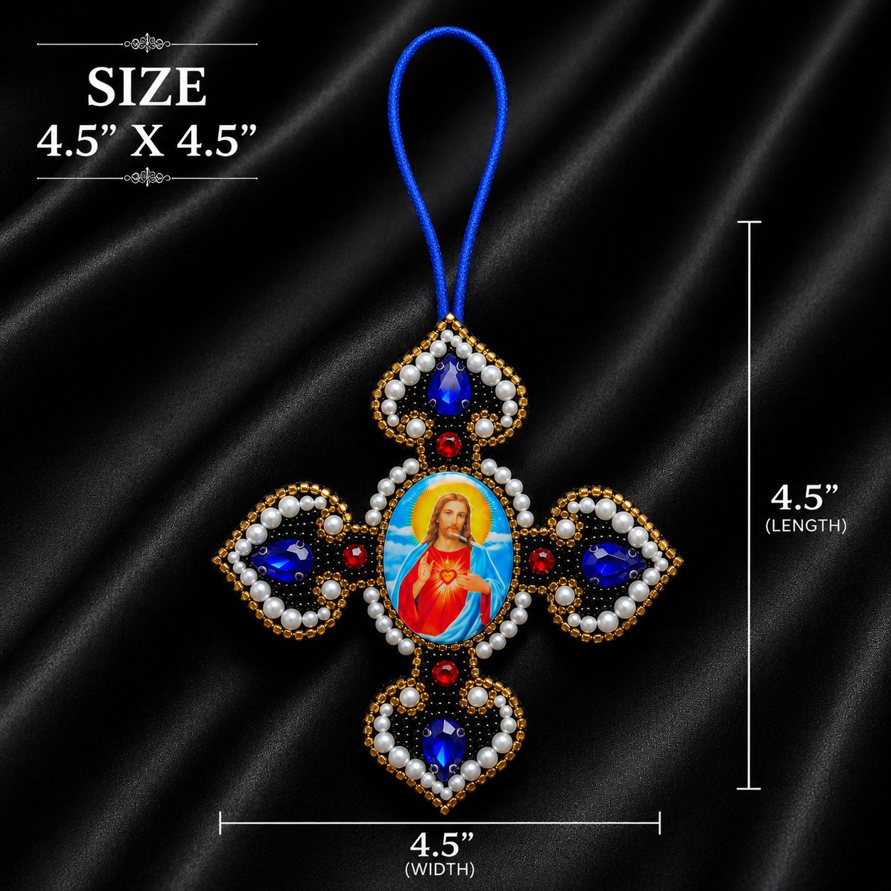Handcrafted Religious Rearview Mirror Charm