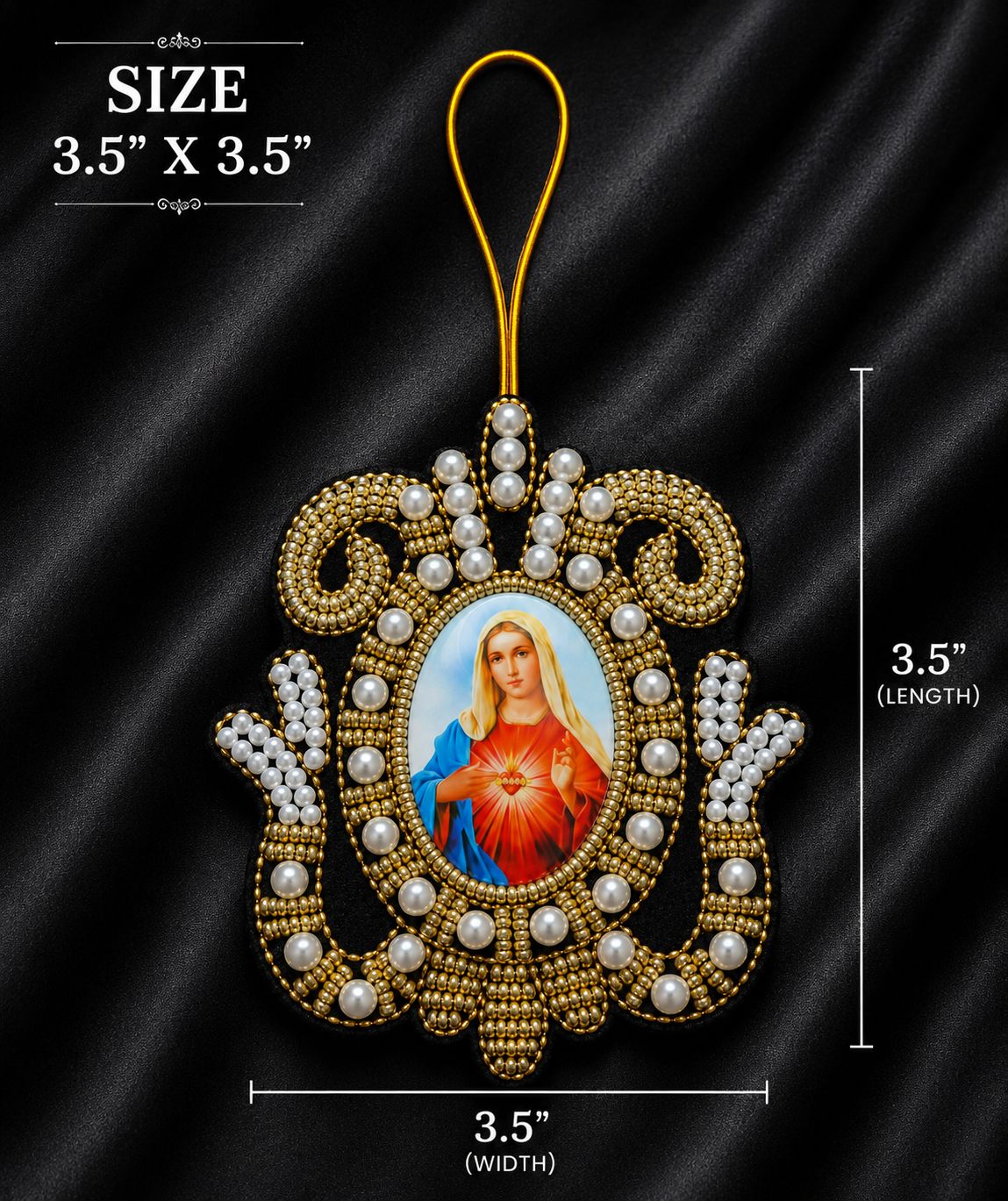 Handcrafted Religious Rearview Mirror Charm