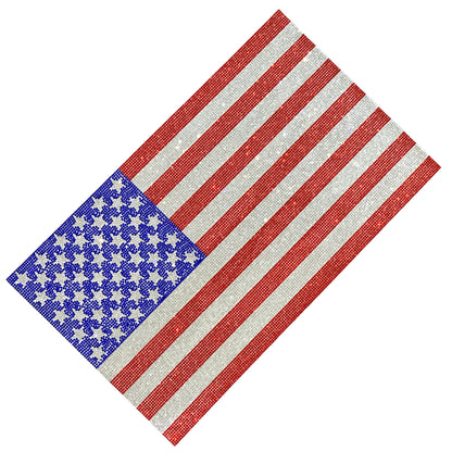 Hot-fix Rhinestone American Flag Sheet 9 1/2 in x 15 1/2 in