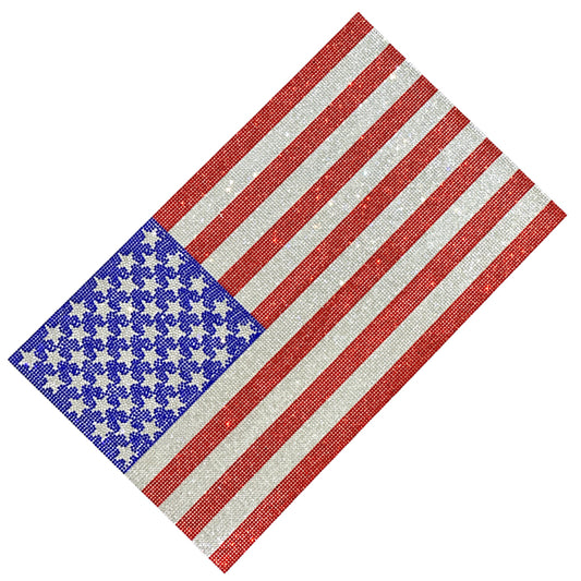 Hot-fix Rhinestone American Flag Sheet 9 1/2 in x 15 1/2 in