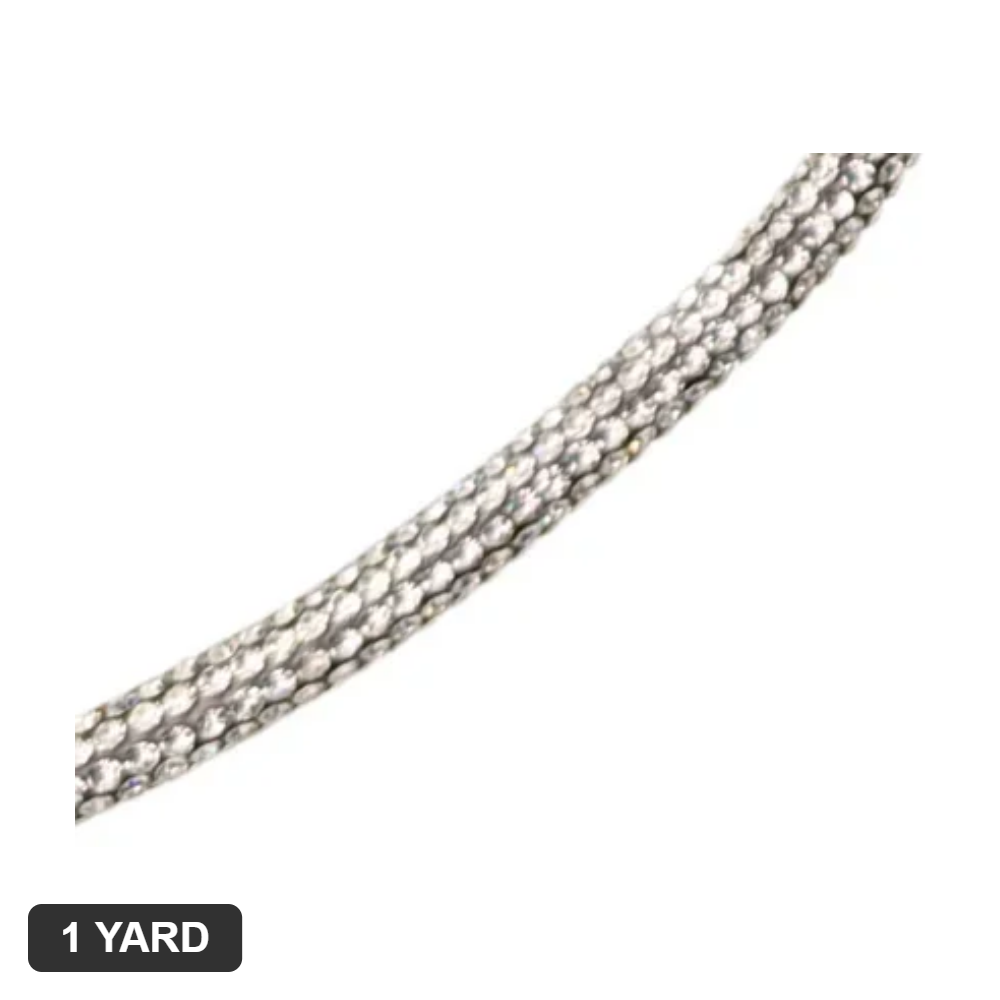 6MM Rhinestone Rope - Crystal (Clear) - 1 Yard