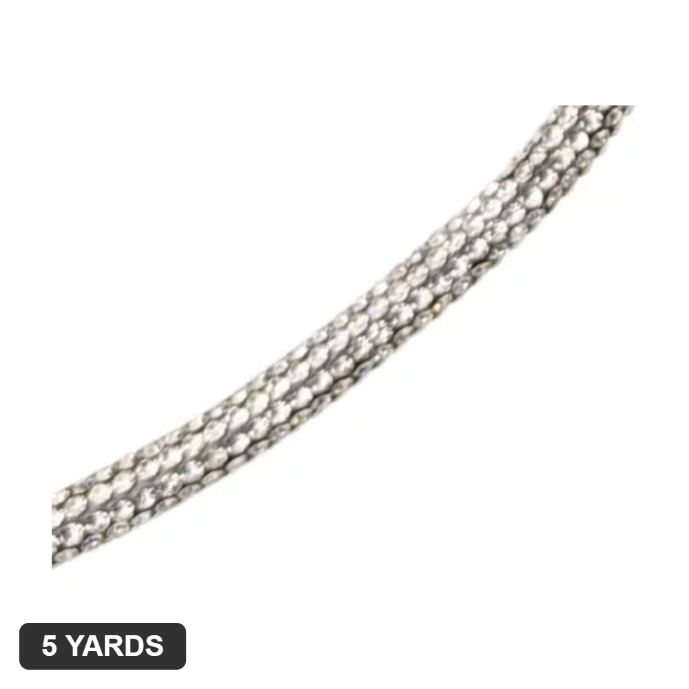 6MM Rhinestone Rope - Crystal (Clear) - 5 Yards