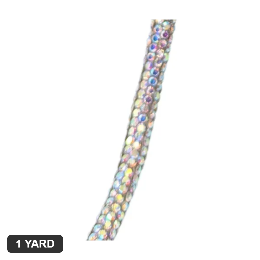 6MM Rhinestone Rope - Crystal AB - 1 Yard