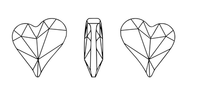 Curvy Heart 6x7mm NON Hot-fix Mini Bag 2572