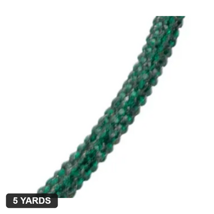 6MM Rhinestone Rope - Emerald - 5 Yards