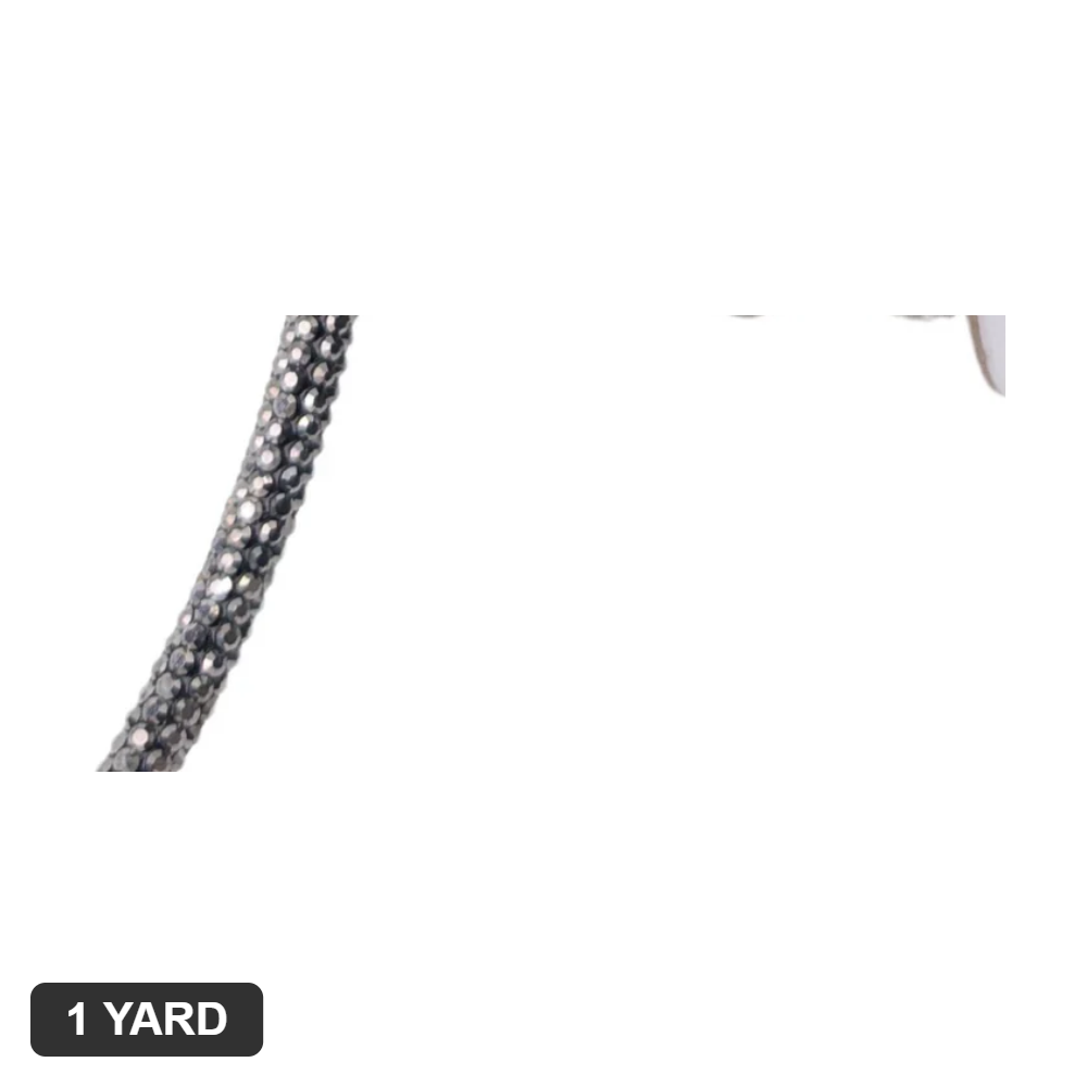 6MM Rhinestone Rope - Hematite - 1 Yard