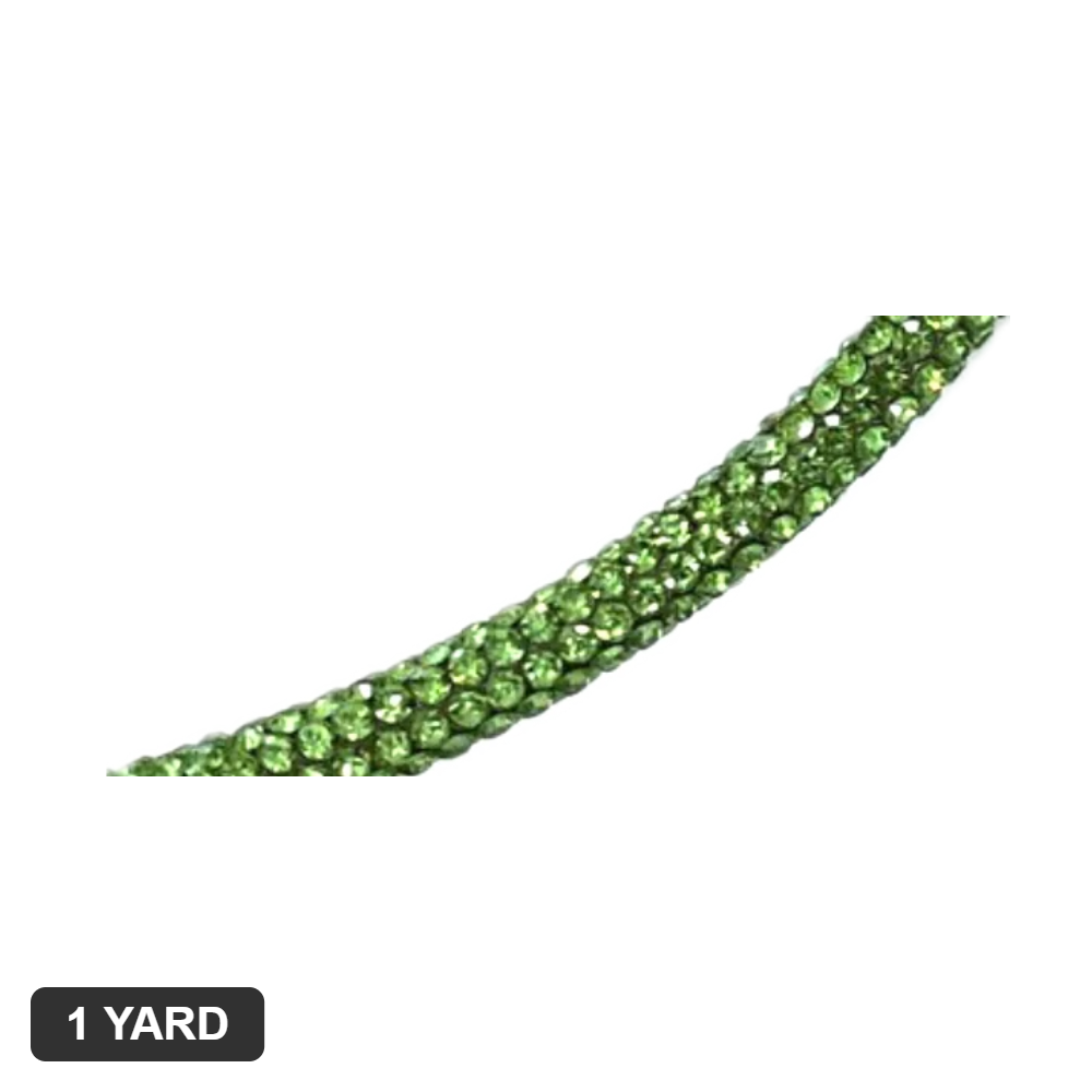 6MM Rhinestone Rope - Peridot - 1 Yard