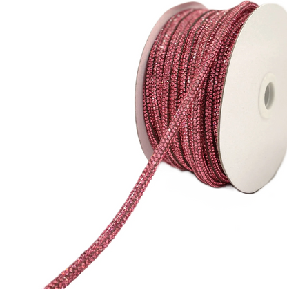6MM Rhinestone Rope - Pink (NOT WATERPROOF)